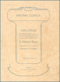 Discurso de Antonio Cuenca en el homenaje a Rivas.